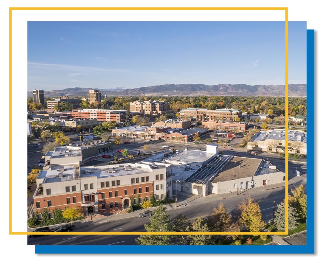 an areal view of Fort Collins