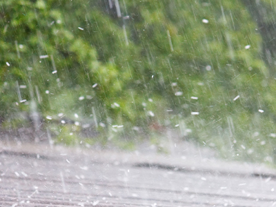 hail falling on a roof