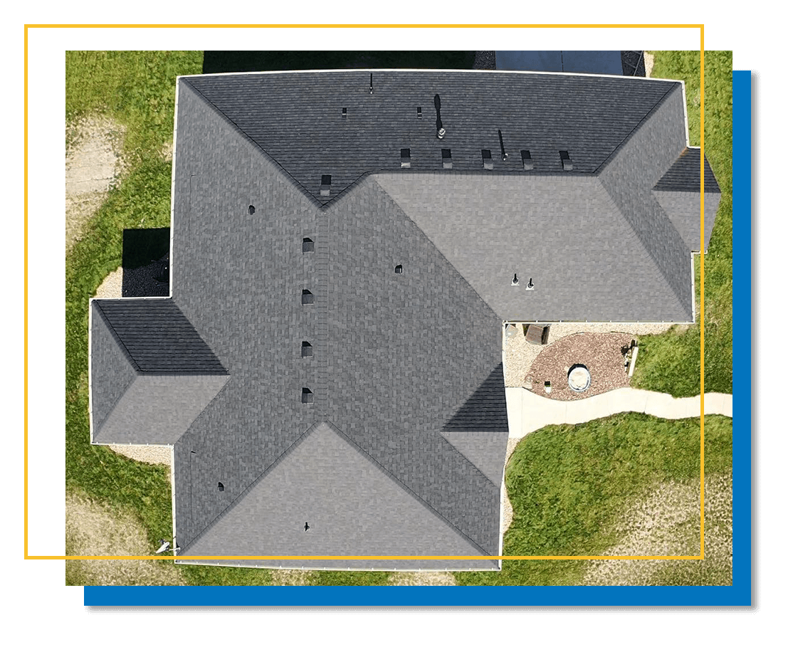 aerial view of house